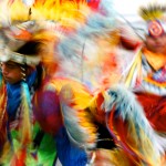 Native American dancers participate in the “fancy dance” contest during the Sauk-Suiatte powwow Saturday Aug. 7, 2010 near Darrington, Wash.